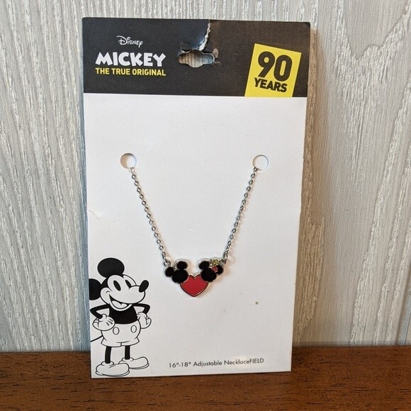 Disney Mickey The True Original Mickey And Minnie Mouse Necklace NWT - Picture 4 of 4
